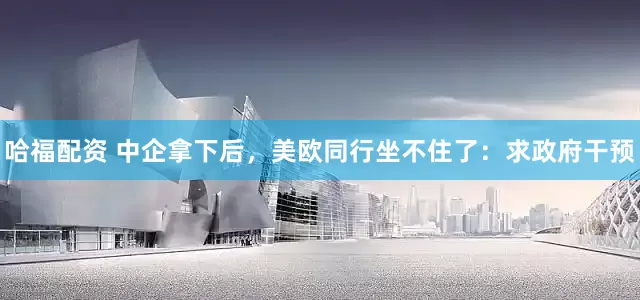 哈福配资 中企拿下后，美欧同行坐不住了：求政府干预